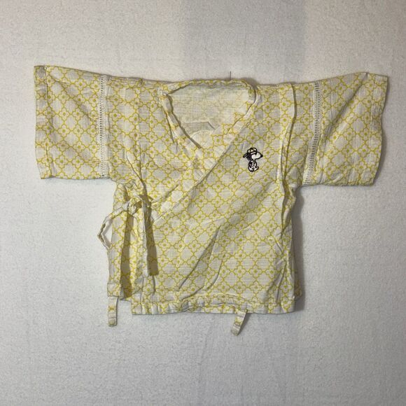 Baby Girl‎ Snoopy Side Tie yellow And White Top 6 9 Months - Picture 1 of 4